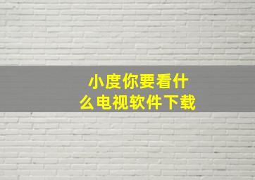 小度你要看什么电视软件下载