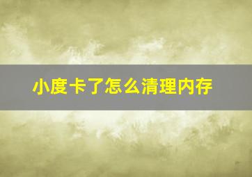 小度卡了怎么清理内存