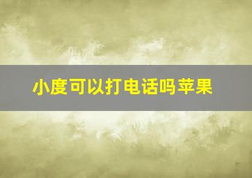 小度可以打电话吗苹果