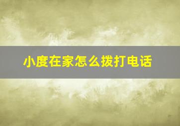 小度在家怎么拨打电话