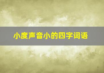 小度声音小的四字词语