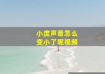 小度声音怎么变小了呢视频