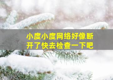 小度小度网络好像断开了快去检查一下吧