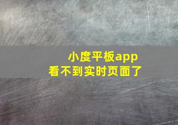 小度平板app看不到实时页面了