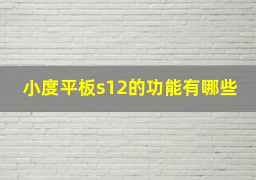 小度平板s12的功能有哪些