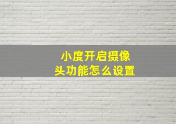 小度开启摄像头功能怎么设置