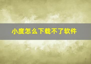 小度怎么下载不了软件