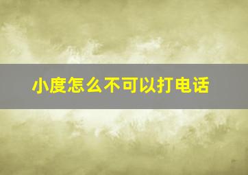 小度怎么不可以打电话