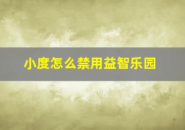 小度怎么禁用益智乐园