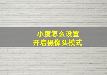 小度怎么设置开启摄像头模式