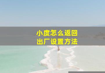 小度怎么返回出厂设置方法