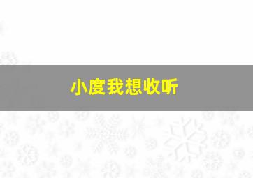 小度我想收听