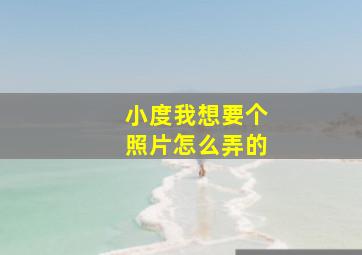 小度我想要个照片怎么弄的