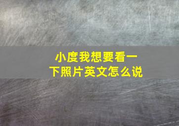 小度我想要看一下照片英文怎么说