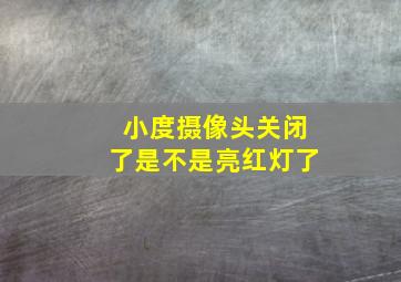 小度摄像头关闭了是不是亮红灯了