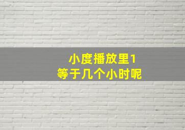 小度播放里1等于几个小时呢