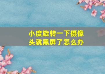 小度旋转一下摄像头就黑屏了怎么办