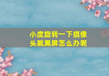 小度旋转一下摄像头就黑屏怎么办呢