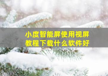 小度智能屏使用视屏教程下载什么软件好