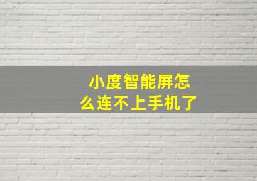 小度智能屏怎么连不上手机了