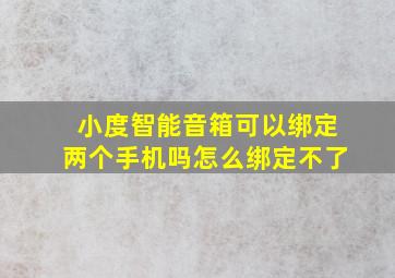 小度智能音箱可以绑定两个手机吗怎么绑定不了