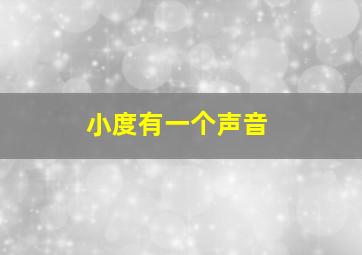 小度有一个声音