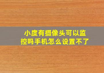 小度有摄像头可以监控吗手机怎么设置不了