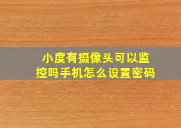 小度有摄像头可以监控吗手机怎么设置密码