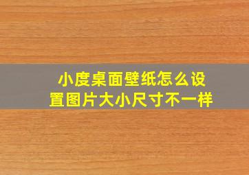 小度桌面壁纸怎么设置图片大小尺寸不一样