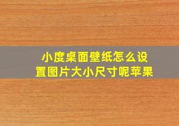 小度桌面壁纸怎么设置图片大小尺寸呢苹果