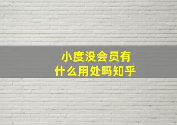 小度没会员有什么用处吗知乎