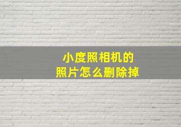 小度照相机的照片怎么删除掉