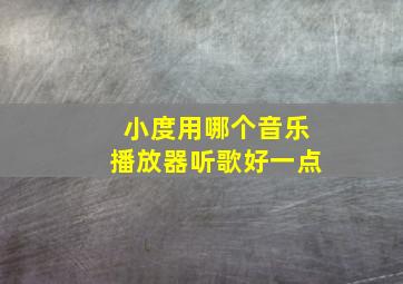 小度用哪个音乐播放器听歌好一点