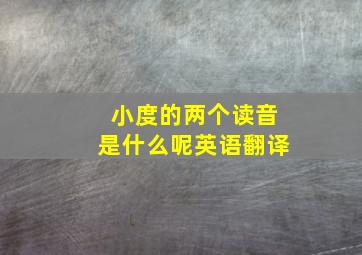 小度的两个读音是什么呢英语翻译