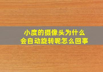 小度的摄像头为什么会自动旋转呢怎么回事