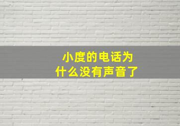 小度的电话为什么没有声音了