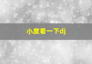 小度看一下dj