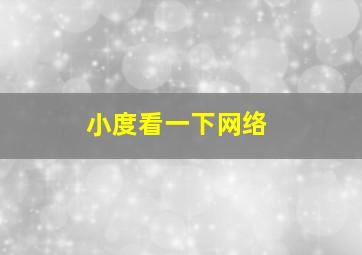 小度看一下网络