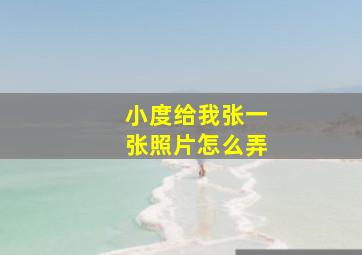 小度给我张一张照片怎么弄