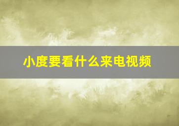 小度要看什么来电视频