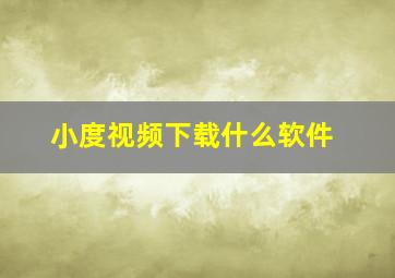 小度视频下载什么软件