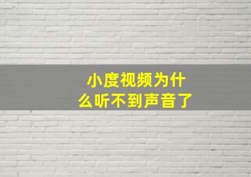 小度视频为什么听不到声音了