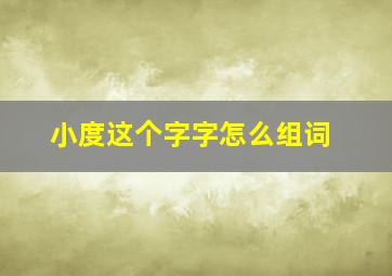 小度这个字字怎么组词