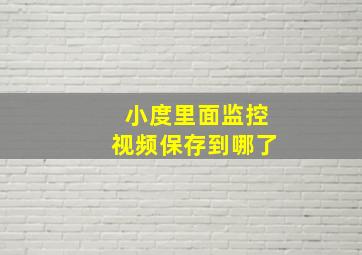 小度里面监控视频保存到哪了