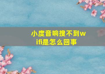 小度音响搜不到wifi是怎么回事