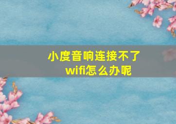 小度音响连接不了wifi怎么办呢