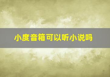 小度音箱可以听小说吗