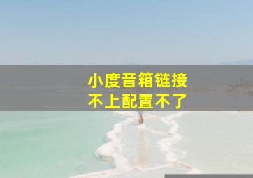 小度音箱链接不上配置不了