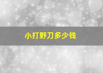 小打野刀多少钱