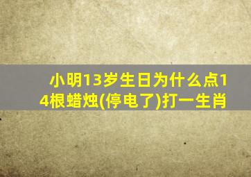 小明13岁生日为什么点14根蜡烛(停电了)打一生肖